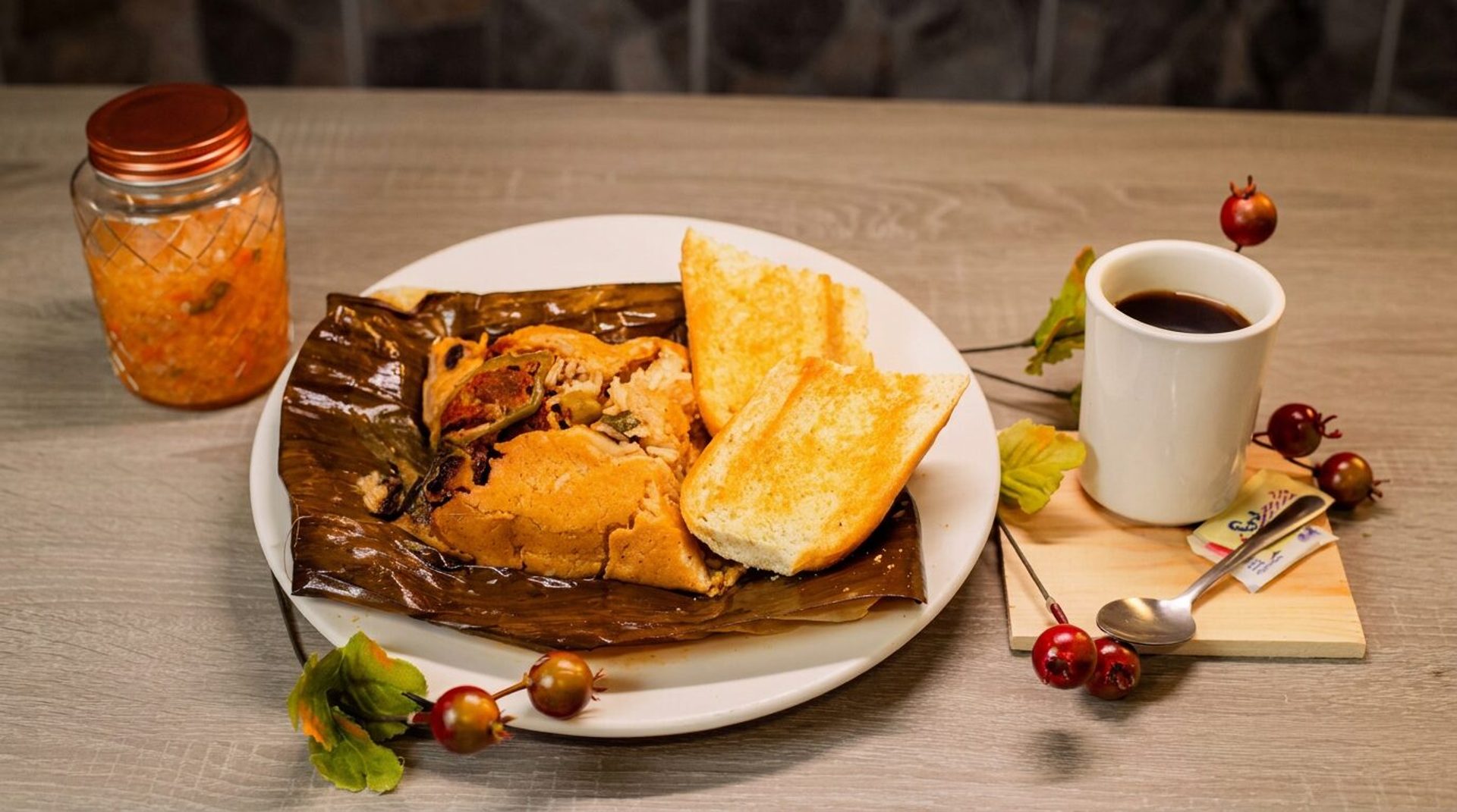 Nacatamal with coffee